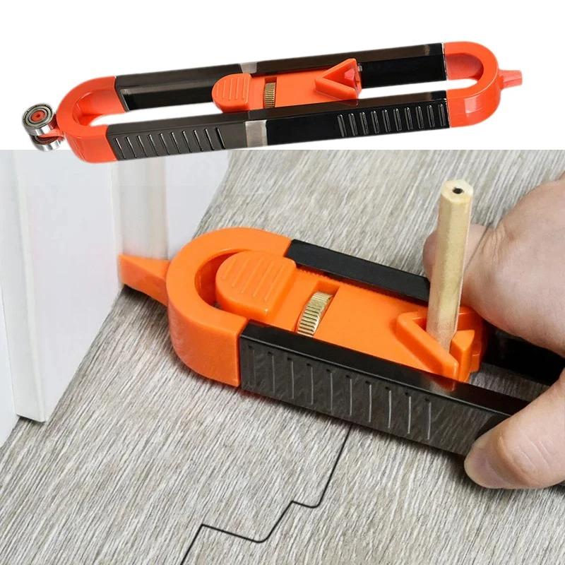 Contour Gauge Profile Tool Irregular Shape Scribing Ruler with Lock for Woodworking Carpentry DIY Measuring