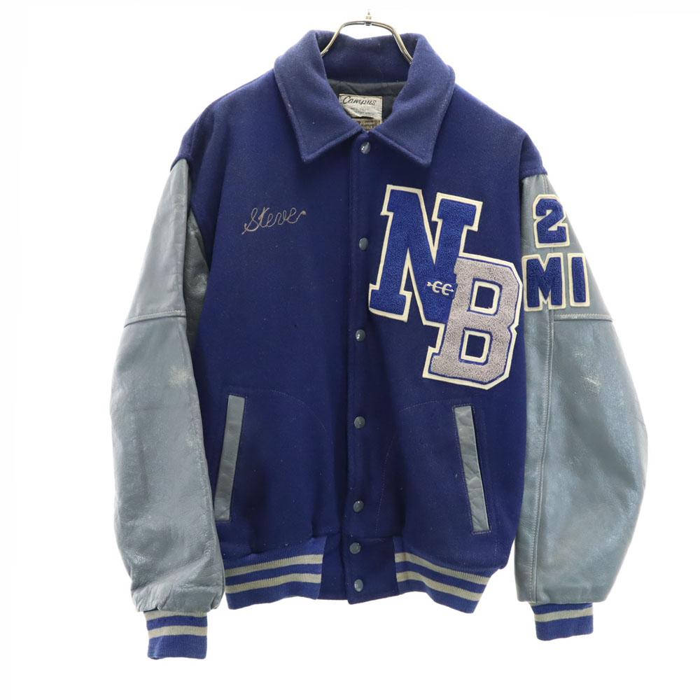 

CAMPUS 70-е винтажный Stajan Navy system кожаный рукав блузон мужской б/у