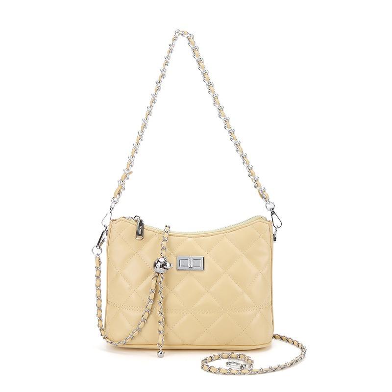 Spring and Summer New Niche Fashionable Xiaoxiang Rhombus Chain Bucket Bag Women's Versatile Commuter Shoulder Messenger Bag