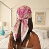 Luxury Brand 2026 Silk Square Scarf Women Cat Neck Hair Tie Band Beach Hijab Kerchief Head Headbands Bandana Female Foulard 70cm