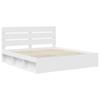 Bed Frame with Headboard White 200 X 200 Cm Solid Pine Wood