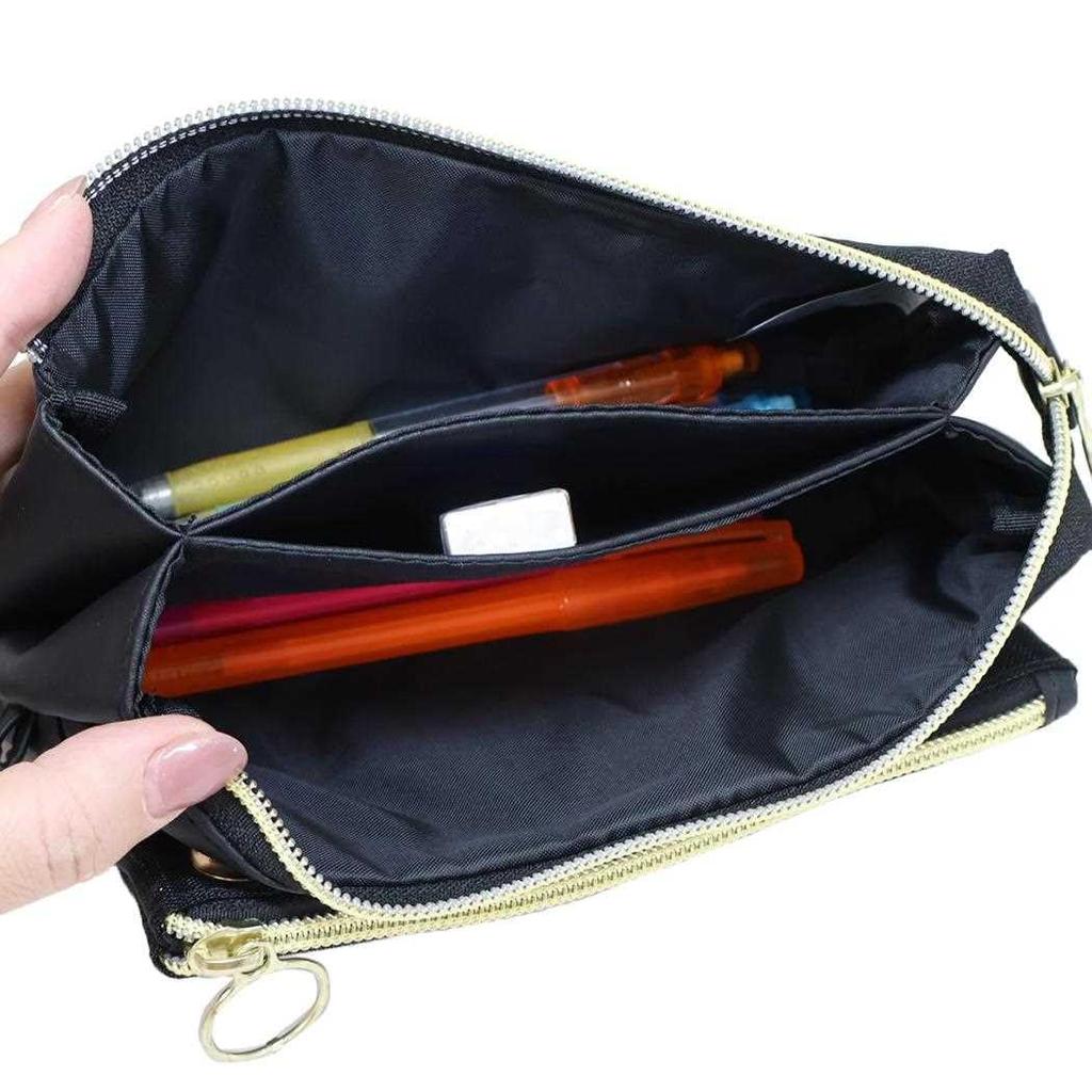 Kamio Japan Pen Case Triangle Multi Pen Case Mesh Ribbon 229536