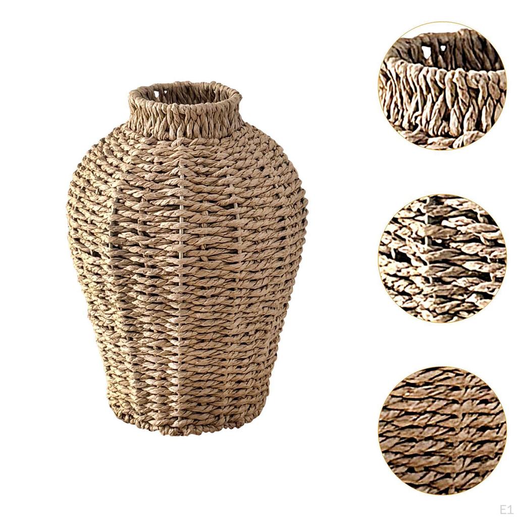 Woven Vase for Dried Flowers, Lightweight Office Decoration, Flower Holder, Floral Arrangement