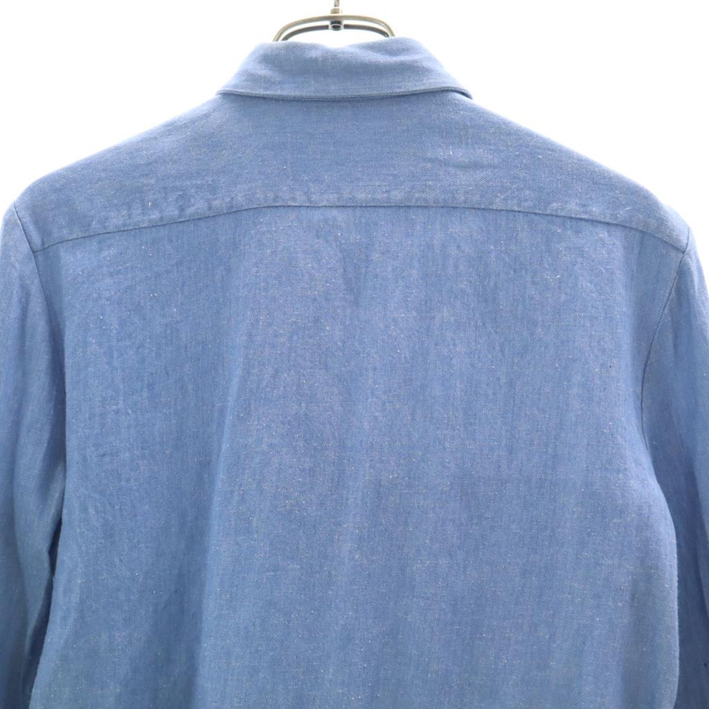Celine Long Sleeve Two-tone Color Denim Shirt 36 Light Blue Women Used