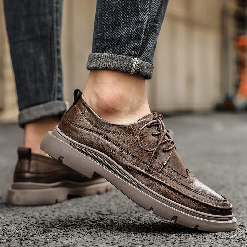Scarpe casual da uomo in vera pelle Stile classico da gentiluomo britannico Festa Lavoro Ufficio Scarpe nere Nuovo Caldo 39-45