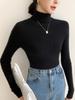 Women's Slimming Seamless High Neck Cashmere Sweater - 35% Cashmere, Perfect for Autumn/Winter