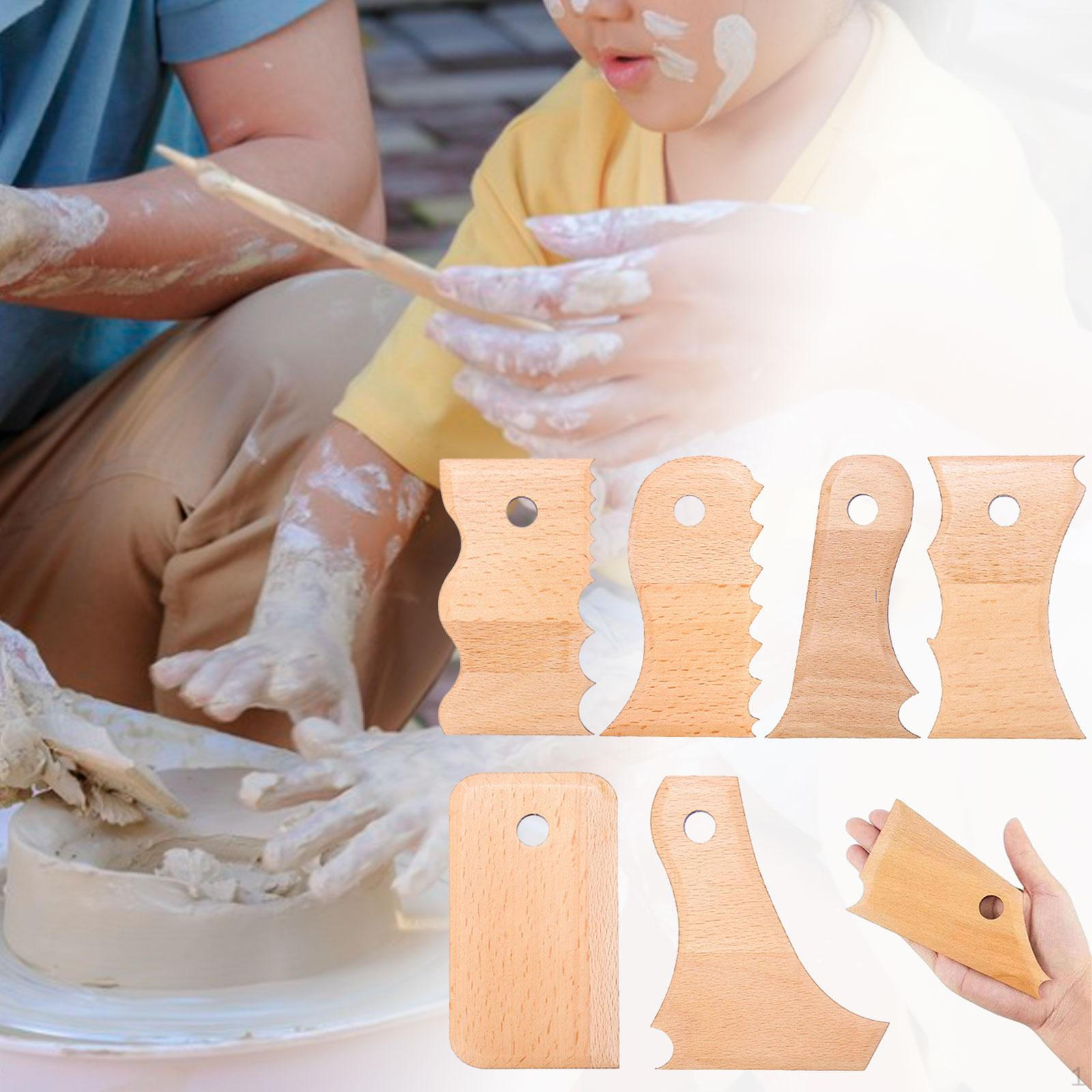 

7 предметов гончарного инструмента, обрезка, сглаживание, резка, гравировка, лепка из глины 14cmx8cm