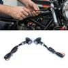 2Pcs Motorcycle LED Round Turn Signals Universal Fit Strong Metal Housing Bright Light Output Suitable for Safe Riding