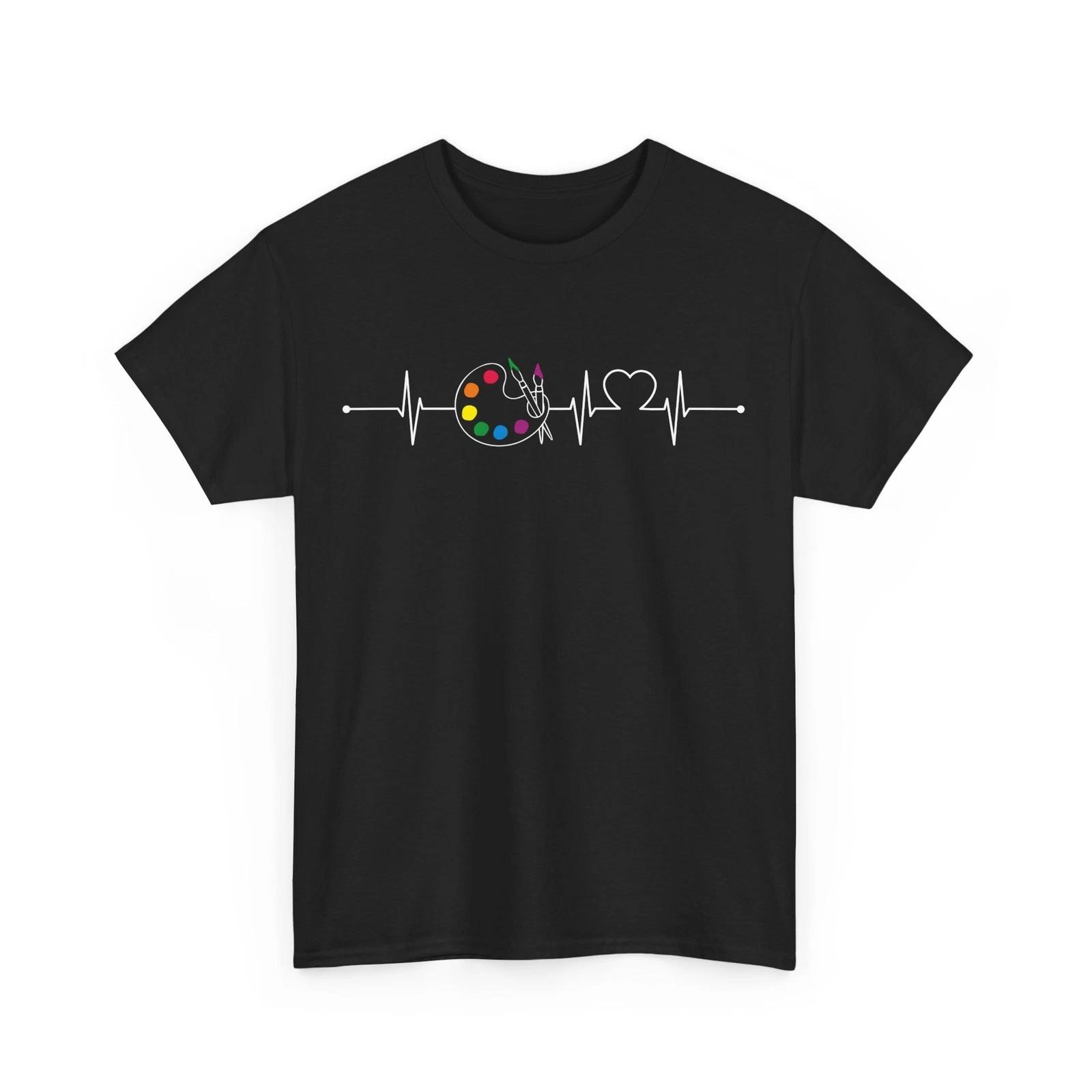 Painting Shirt, Art Heartbeat Art Painting Lovers Painter Women Men T-shirt XL