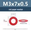 Yigu Red Mica Paper Washer Gasket M2-M20 Flat Washer