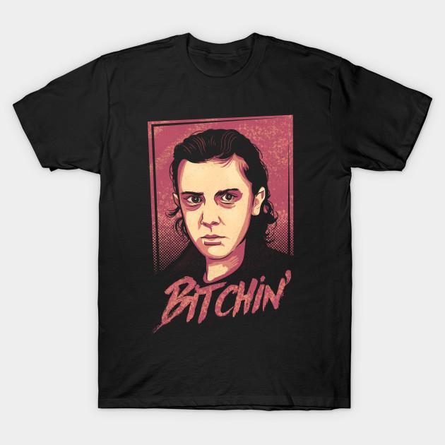 

Men Black Print T-shirt Bitchin No-Cut Transfer Paper Print Cotton Tshirt L чёрный