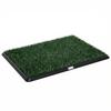 Tuoletta per Cani 76 x 50,5 cm Vasino per Cani con 2 Prati Artificiali Lavabili Toilette per Cuccioli per Cani per Balcone Casa Nero+Verde