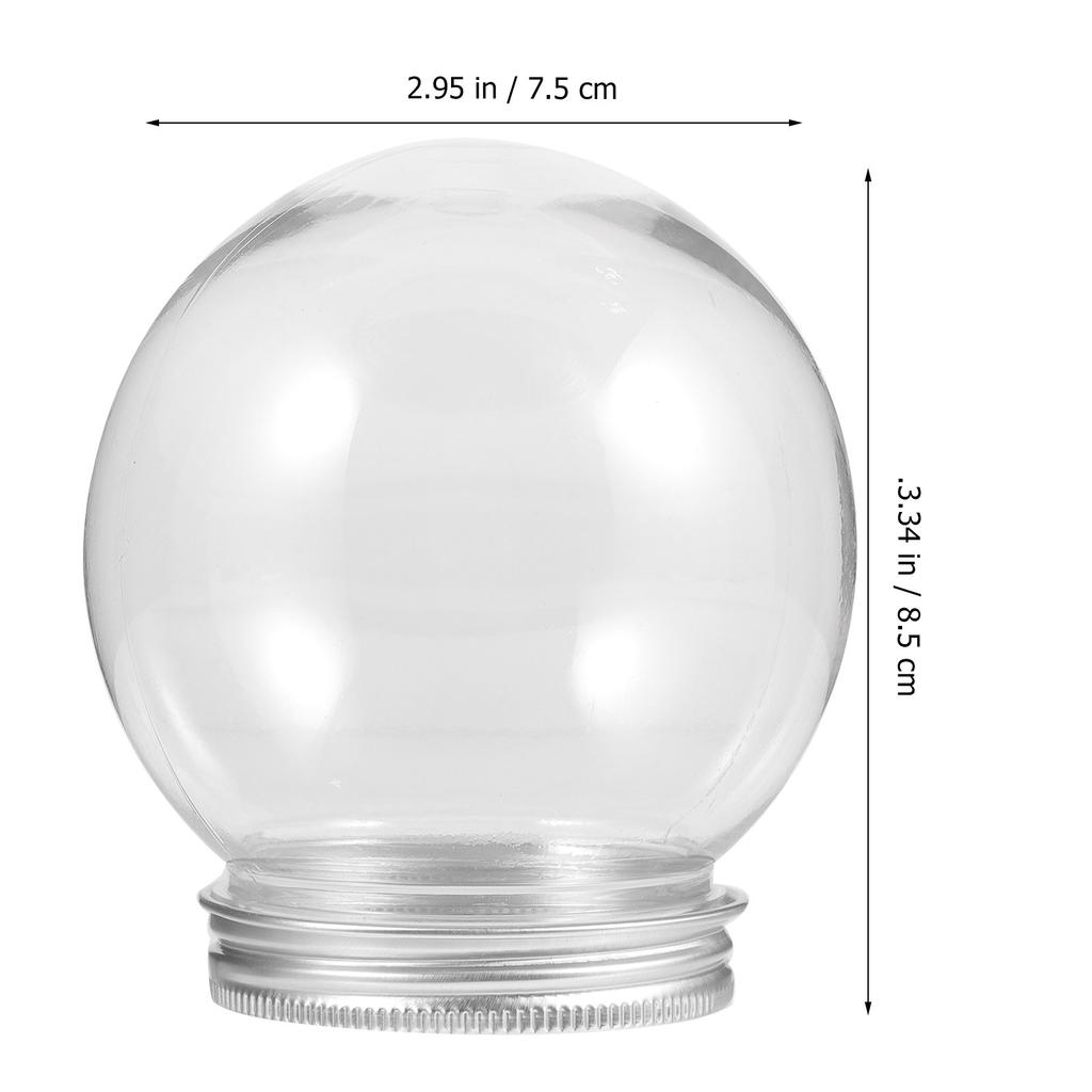10Pcs High-Clarity Plastic Empty Snow Globe DIY Supplies Compact Round Globe Kit for Custom Water Globes Festival Decor
