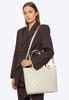 Wittchen Women's Shopper Bag Made Of Imitation Leather With Embossing, Cream, Cream, Eco-Leather