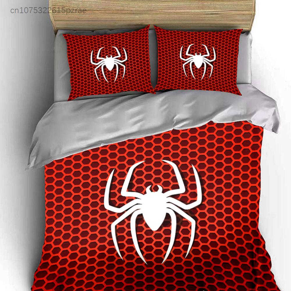 Spider Logo Three-Piece Set Multiple Sizes Kid's And Adults' Bedroom Exquisite 3PC Bedding Set, Gift