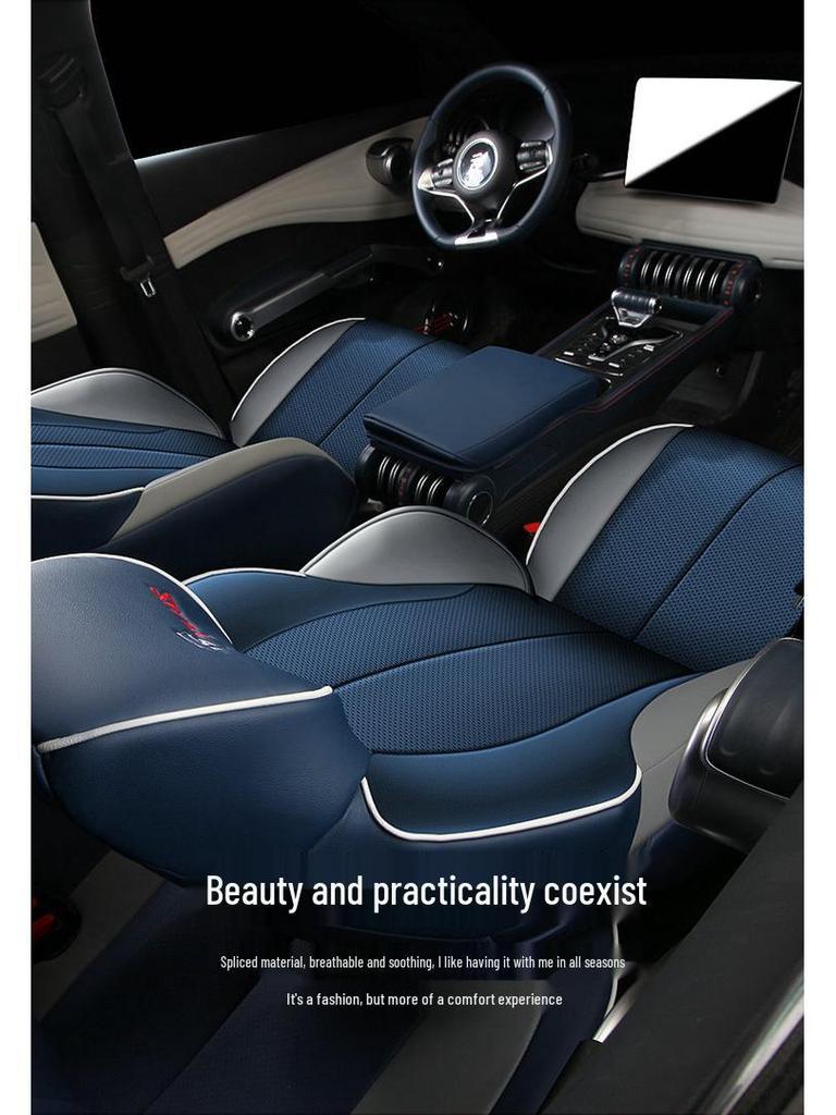 BYD Yuan PLUS Perforated Leather Car Seat Cushion - Four Seasons Full Coverage, Five-Seat.