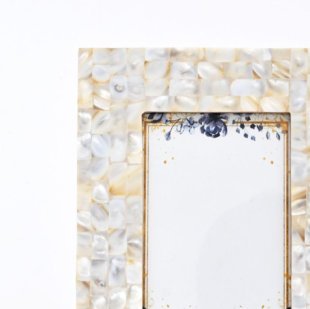 Handcrafted Mother Of Pearl Style Photo Frame