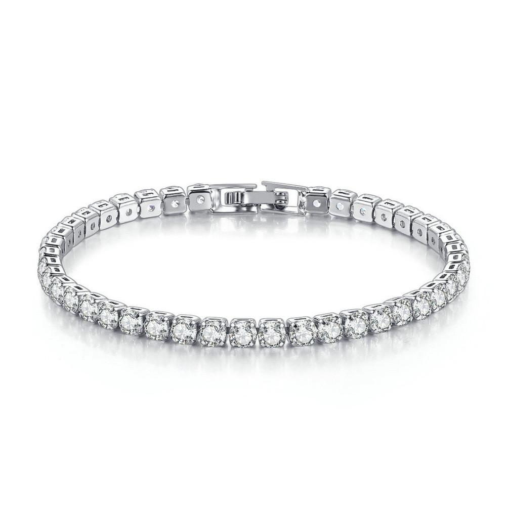 

4mm Cubic Zirconia Tennis Bracelet Iced Out Chain Bracelets For Women Men Gold Silver Color Men Bracelet CZ Chain Homme Jewelry 19cm