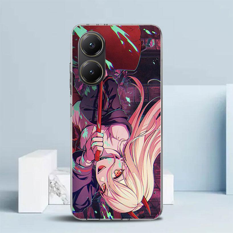 C-Chainsaw Mans Power Phone Case For Xiaomi Poco F7 Ultra X5 X6 X7 Pro M7 Redmi 15C 15 13C 13 12C 12 10C 10 10A 9 9C 9A 9T Cover