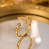 Exquisite super flash zircon ring for girls, light luxury, high-end sense opening adjustable ring, simple real gold electroplating