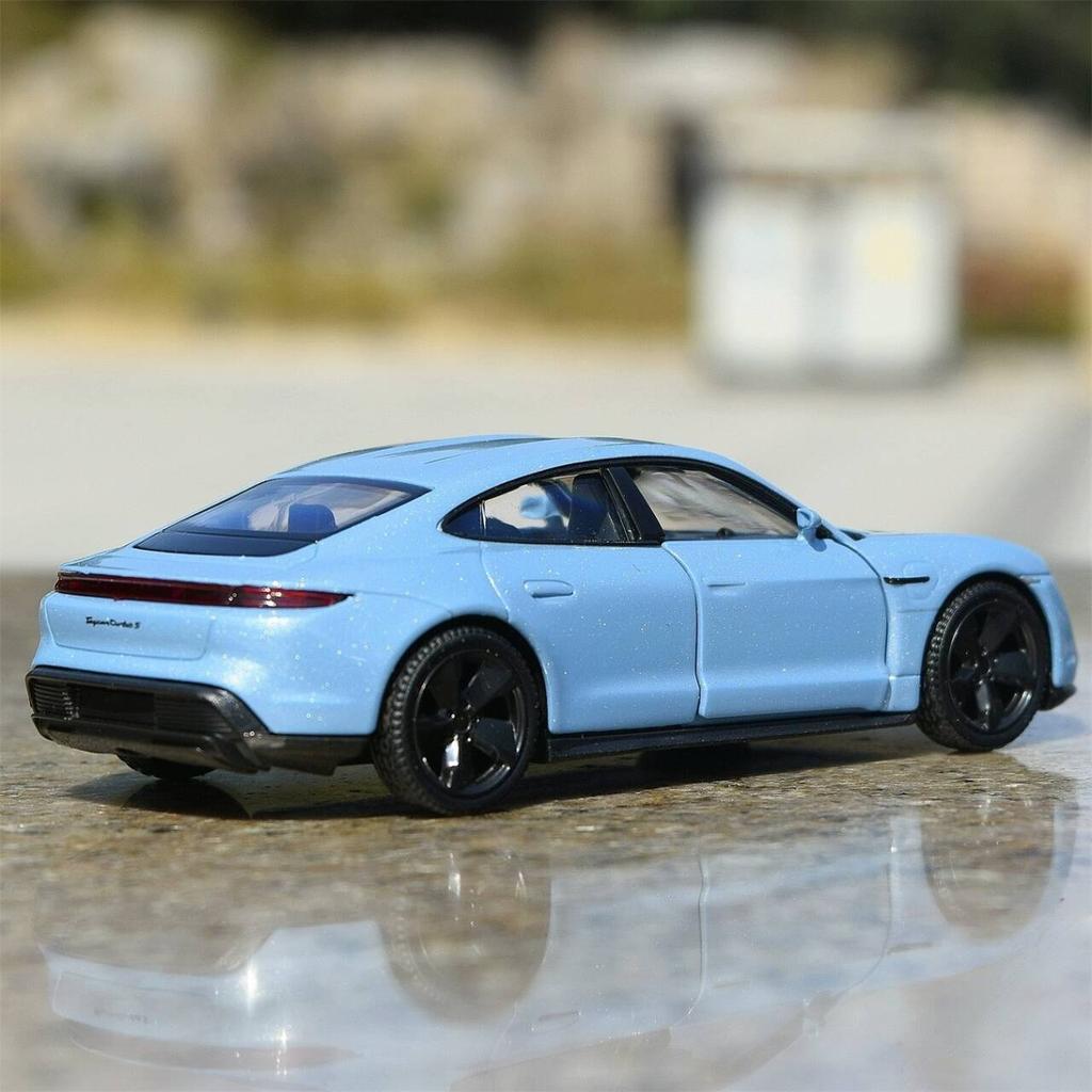 Porsche Taycan Turbo S 5 Inch Metal Car Simulation Exquisite Diecast & Toy Vehicle RMZ City 1:36 Alloy Model Birthday Gifts