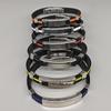 Stainless Steel Silicone Bracelet: Black Men's Thin Band, Simple European-American Style, Creative and Trendy Design