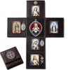 Portable Catholic Altar Altar, Handmade Pocket Prayer Shrine, Faux Leather Spiritual Folding Foldable Devotional Religious Gift for Christian Friends