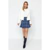 Black Flounced Tweed Fabric Mini Woven Skirt Twoaw22et0448
