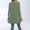 Women's Fashion Casual Three-quarter Sleeve Long Solid Color Round Neck Top