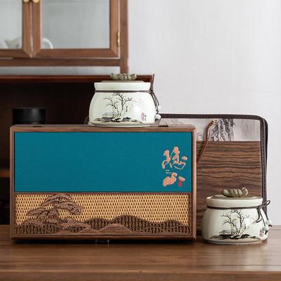 ZISIZ Ceramic Tea Caddy Gift Box