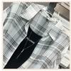 Womens Summer Checkered Shirt Breathable Long Sleeve Chiffon Blouse Lightweight Open Front Top Outerwear