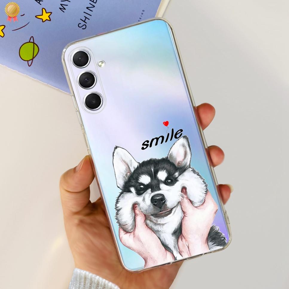 Case For Samsung F54 5G Back Cover Glitters Fashion Cat Wolf Soft Silicon Bumper For Samsung Galaxy F54 5G F546B Phone Case Capa