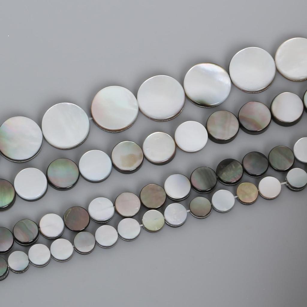 39cm Natural Black Disc Pearl Beads for Jewelry Making DIY Bracelet Necklace Earring