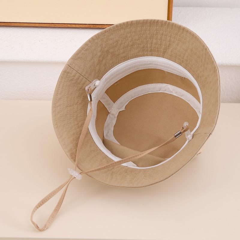Simple Fashion Baby Bucket Hat Summer Toddler Boys Girls Letter Label Fisherman Hats For Kids Outdoor Beach Panama Basin Cap