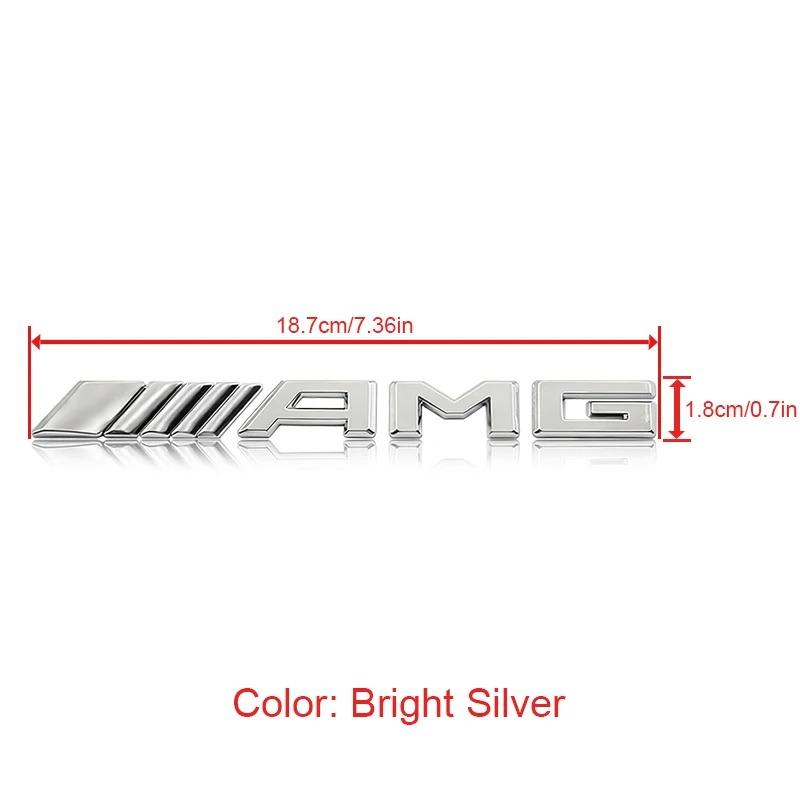 YVK5 3D ABS Car AMG Logo Badge Rear Trunk Emblem Stickers Decal For Mercedes Benz AMG A B C E G W211 W203 W204 W210 W124 Accessories