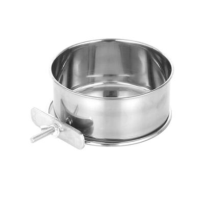 Pet Cage Bowl Bird Feeder Stainless Steel Pet Coop Feeder Hanging Detachable Bird Cage Bowl Bird Accessories 10 12 14cm Diameter