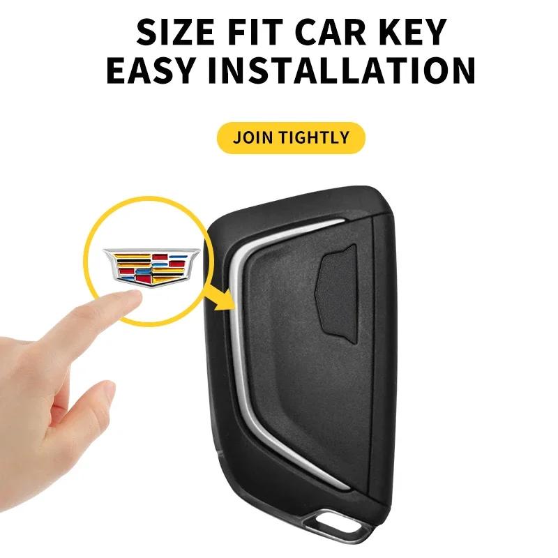 Car Key Emblem Badge Sticker Auto Control Key Logo Decal for Cadillac XT4 XT6 CTS DTS STS XTS ATS BLS SLS CT5 Escalade Deville