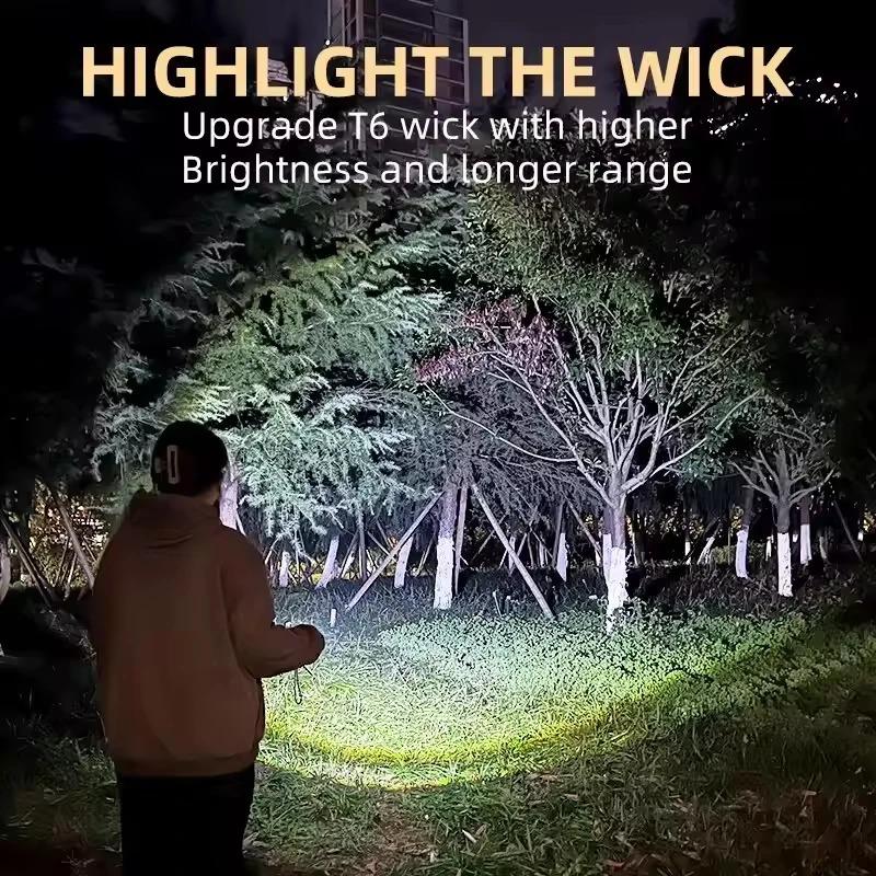 10000 Lumen Zoomable LED Flashlight USB Rechargeable Magnetic Base 3 LED Mini Tactical Torch Waterproof Portable Hand Lamp