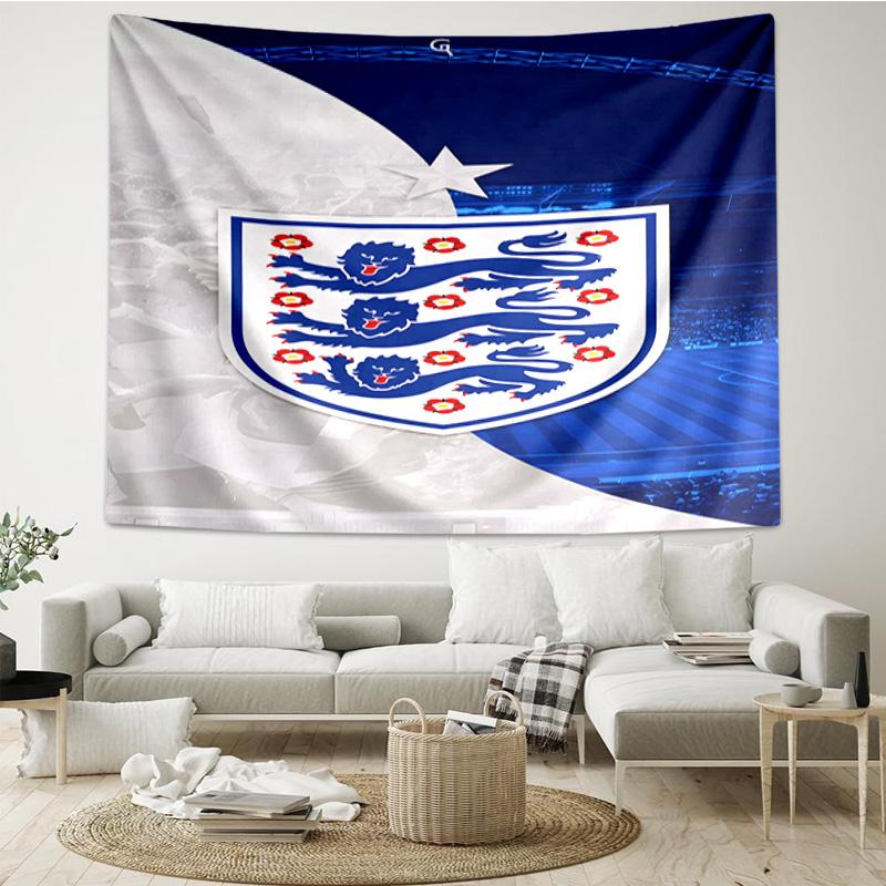 1PC England Football Crest Printed Tapestry Room Decoration Wall Hanging for Living Room Bedroom, dormitory, Birthday and Christmas gifts