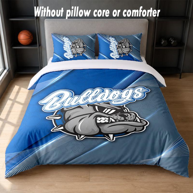 Canterbury-Bankstown Bulldogs Design Bed Bedding Set 1 Duvet Cover + 2 Pillowcases Soft Breathable Household Bed Linens