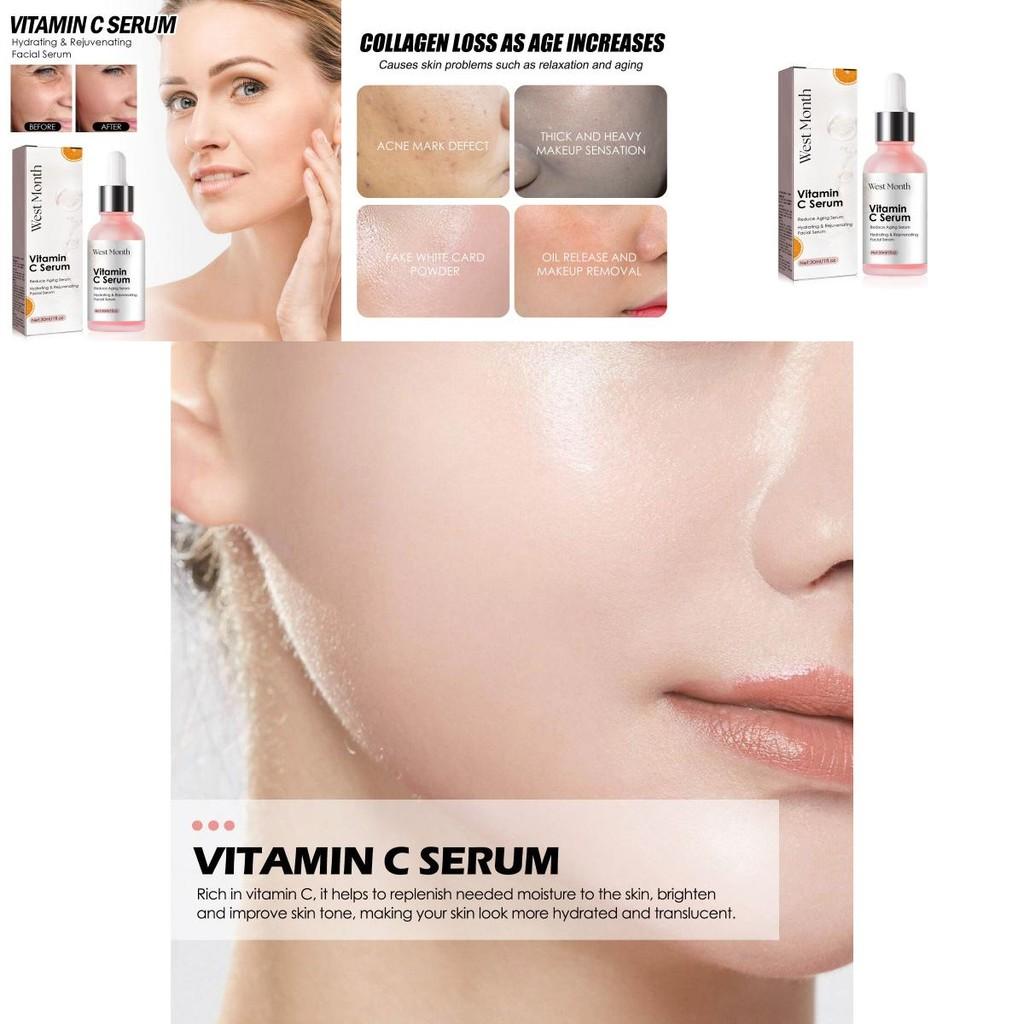 West Month Vitamin C Facial Serum Hydrating Moisturizing Brightening Anti-aging Essence 30ml