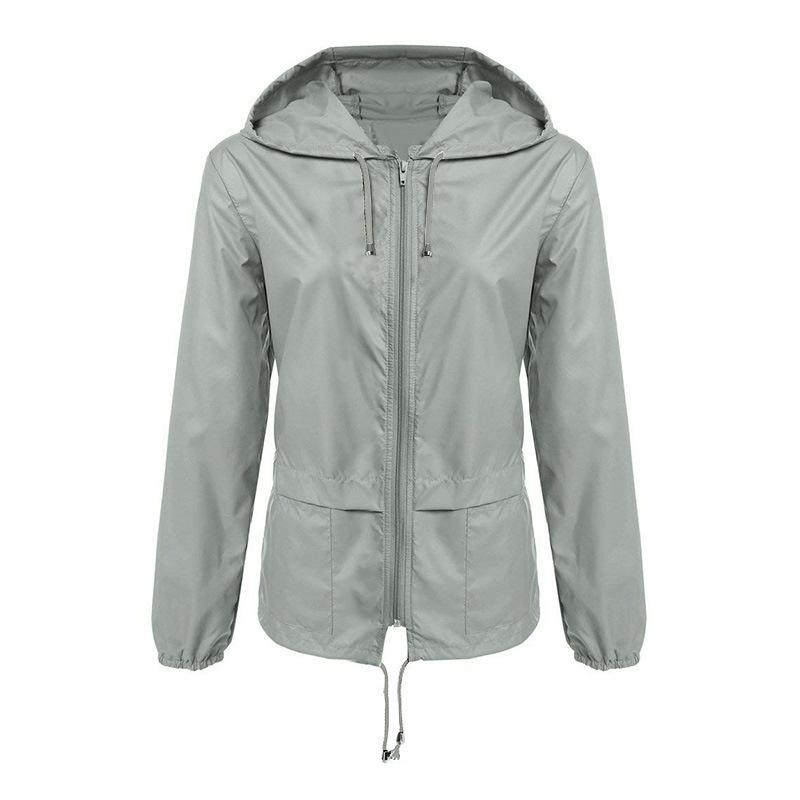 Raincoat Zipper Hooded Lightweight Outdoor Jacket Thin Outdoor Jacket Women