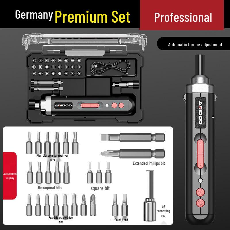 German Rechargeable Hand-Automatic Electric Screwdriver Set - Small Household Lithium Battery Tool