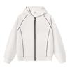 Autumn and winter heavy jelly cotton Hasselblad line hooded zipper jacket design sense air layer sweater women