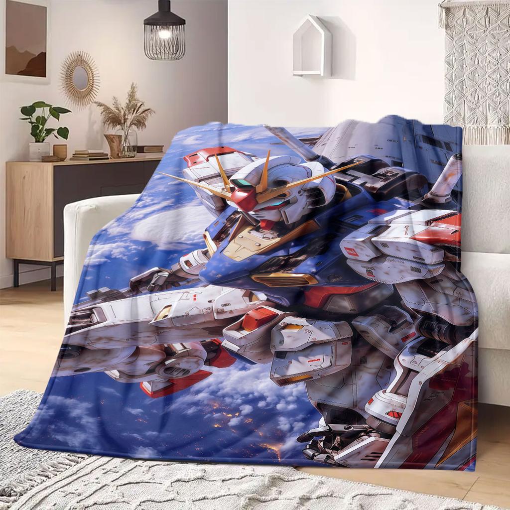 Gundam Mech Battle Flannel Blanket Warm,Comfortable,Suitable for Bedrooms,Sofas,Beds,Chairs,Picnics,Travel