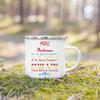 Merci Maitre & Maitresse Printed Enamel Mug Creative Coffee Cups Drink Dessert Milk Cup Mugs Handle Drinkware Gifts for Teacher