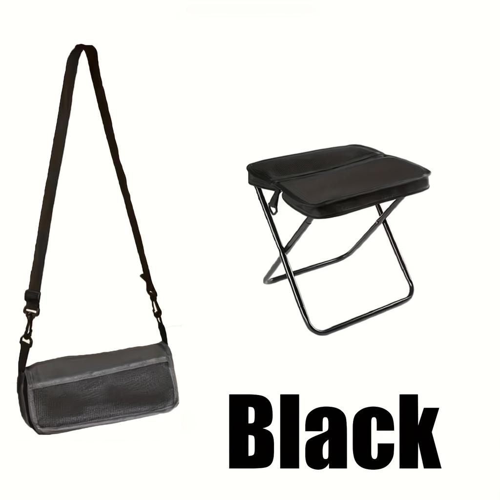 2-in-1 Portable Folding Outdoor Chair with Shoulder Strap, Lightweight Durable Chair for Camping, Hiking, Fishing and Travel