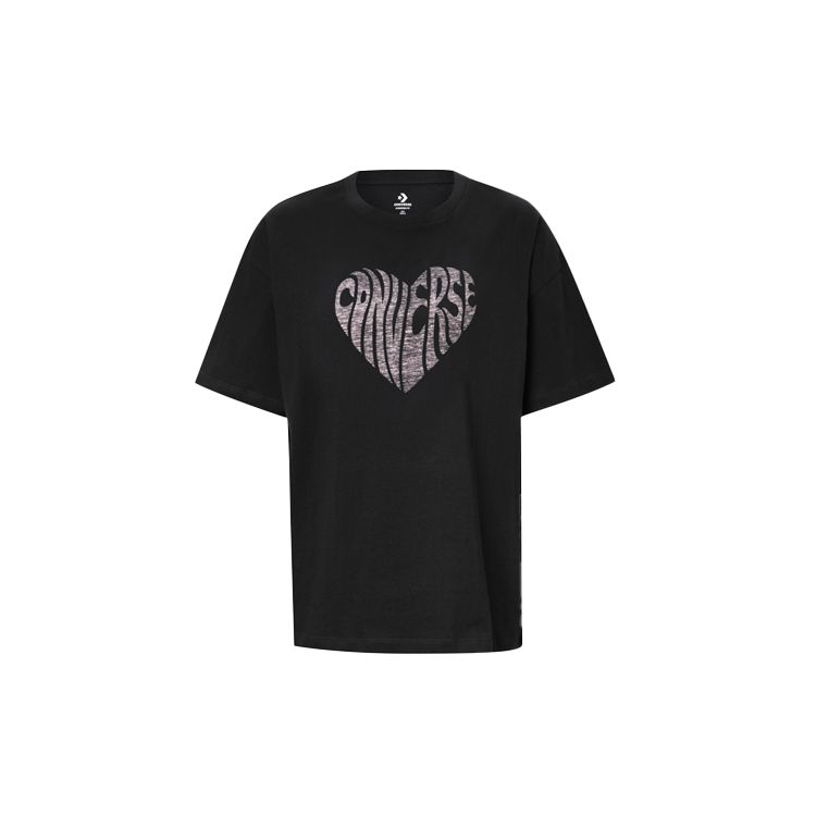 

Футболка Converse Love Print с круглым вырезом Женские топы Черная 10018940-A01