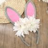 Roleplay Bunnies Girl Headband with Flower Designs Anime Headband Easter Cosplay Headdress Festival Dressingup Accessory