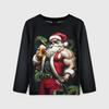 Men's Long Sleeved T-shirt Creative Santa Claus 3D Digital Printing Comfortable Plus Size Personalized Fashion Autumn Winter Long Sleeved T-shirt